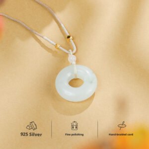 White Chalcedony Peace Disc | Oriental Symbol of Blessings & Gentle Fortune